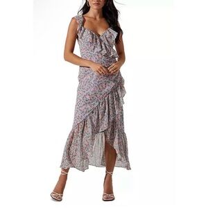 ASTR the Label Mahalia Floral Ruffle High-Low Maxi Dress